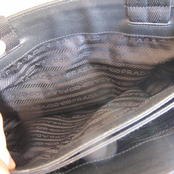 Authentic Vintage Prada Black Canvas Fabric Tote Bag - Picture 10 of 15